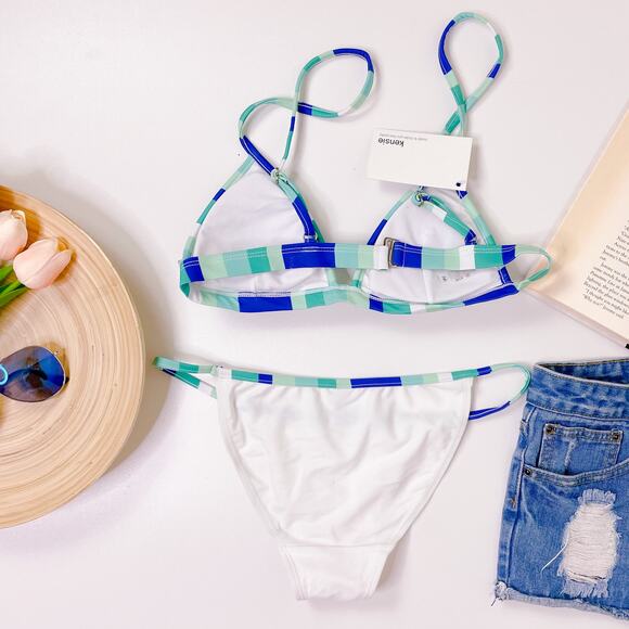 KENSIE Cactus Sequin Two Piece Bikini Boho XS y2k - Picture 7 of 9